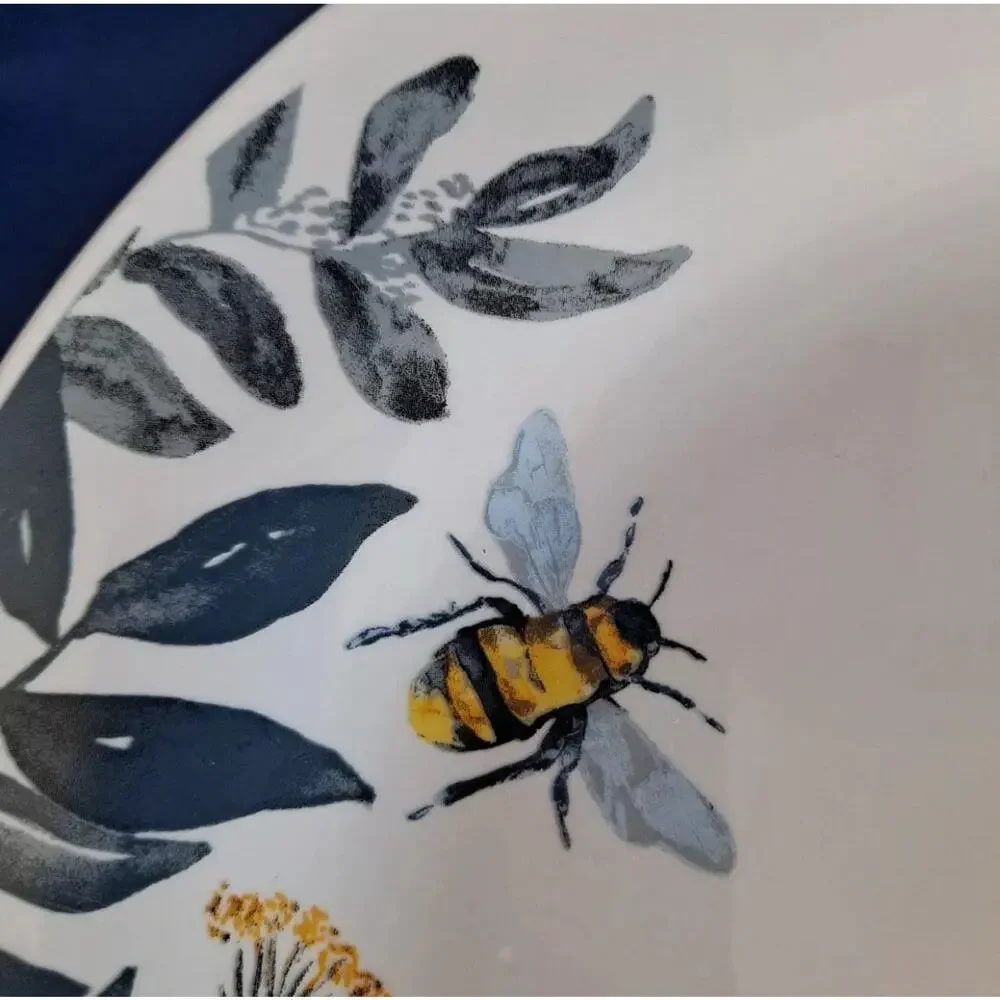 4 + Set Royal Norfolk Ceramic Bee Dinner Plates Floral Yellow White Spring 10.5